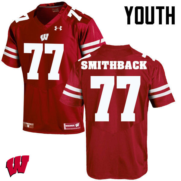 Youth Winsconsin Badgers #77 Blake Smithback College Football Jerseys-Red - Click Image to Close